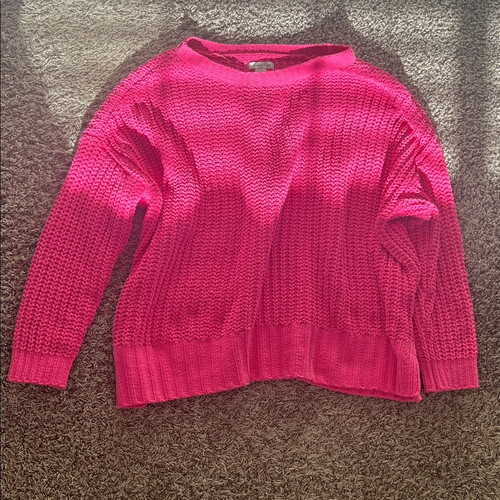 American Eagle Outfitters Hot Pink Crew Neck Sweater